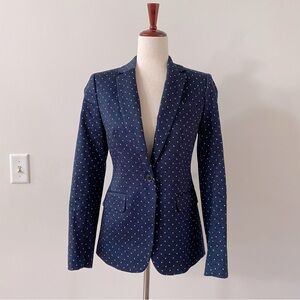 Banana Republic Blazer Navy with White Polka Dots. Women’s size 4.